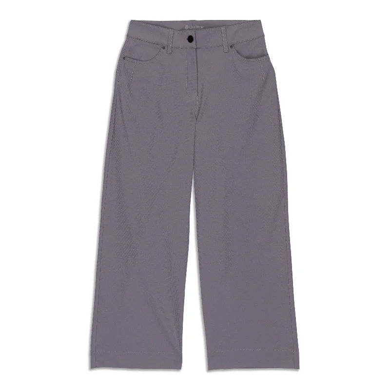 Light-Weight Linen Pants for Summer Days-City Sleek 5 Pocket Wide-Leg High Rise 7/8 Length Pant - Resale