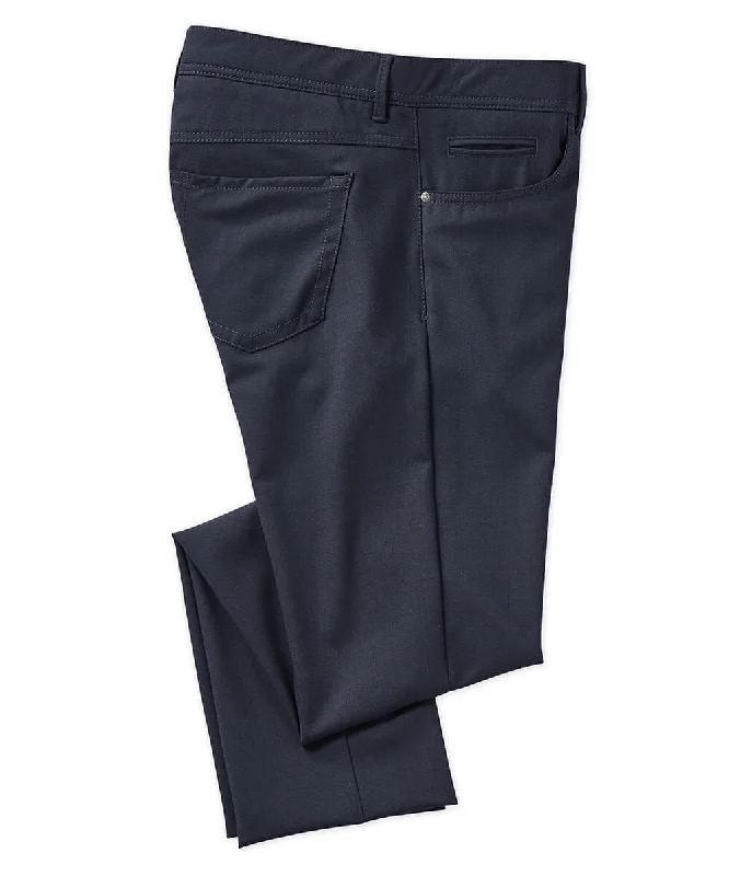 Versatile Black Pants for Work and Play-Wool Stretch Blend 5-Pocket Pant