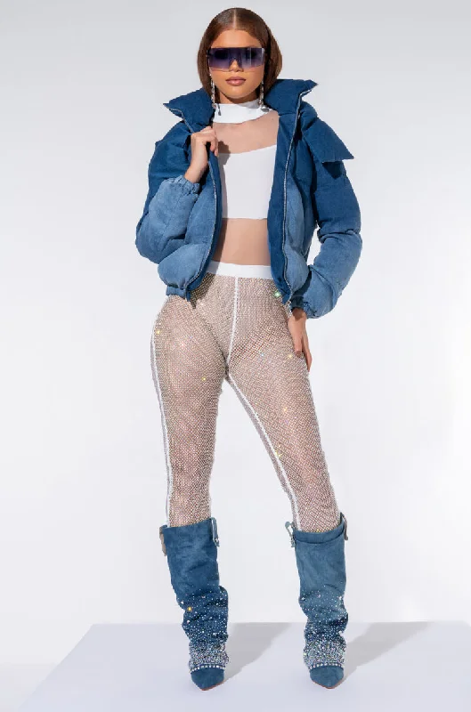 Stylish Plaid Pants for Casual Looks-YOU CAN'T HANDLE THIS MESH RHINESTONE PANT WHITE