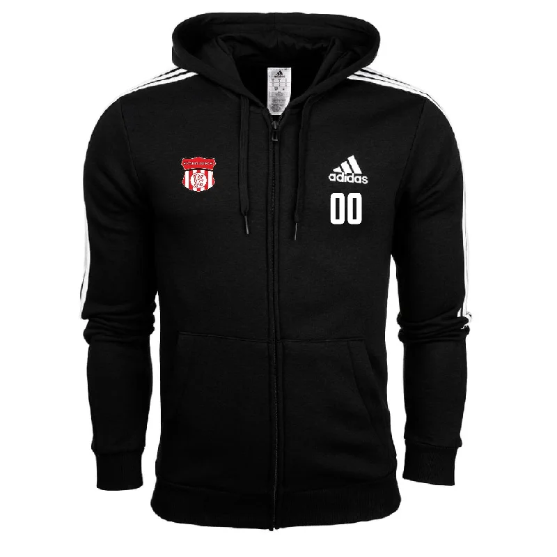 Comfortable Sweatshirt Hoodie for Lounge Wear-Boynton United adidas Three Stripe Fleece Hoodie - Black