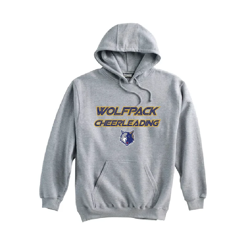 Soft Sherpa Hoodie for Extra Warmth-Wolfpack Cheerleading FAN Pennant Super 10 Hoodie Grey